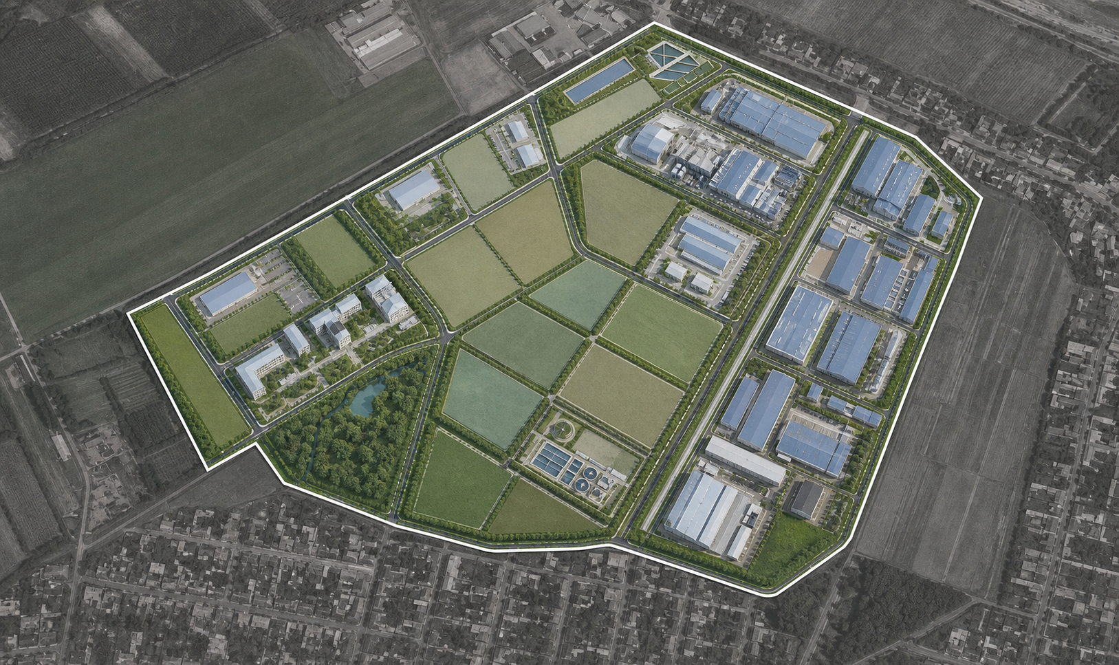 Masterplan parcels of the Andijan-Pharm zone